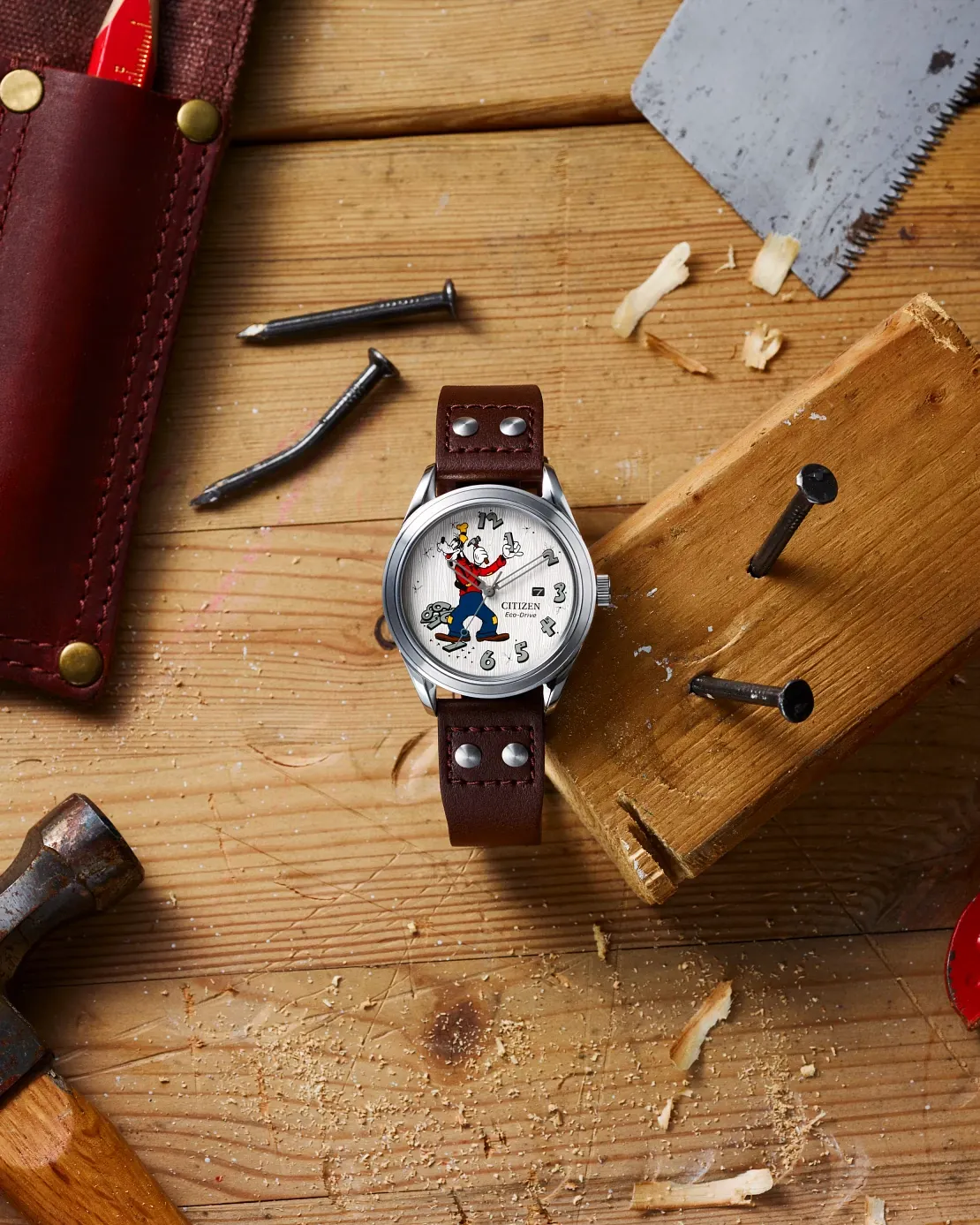 ナイスデイ Fix-It Goofy White Dial Leather Strap AW1698-08W | CITIZEN